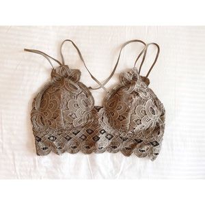 Wishlist Double Strap Scalloped Bralette - Cocoa